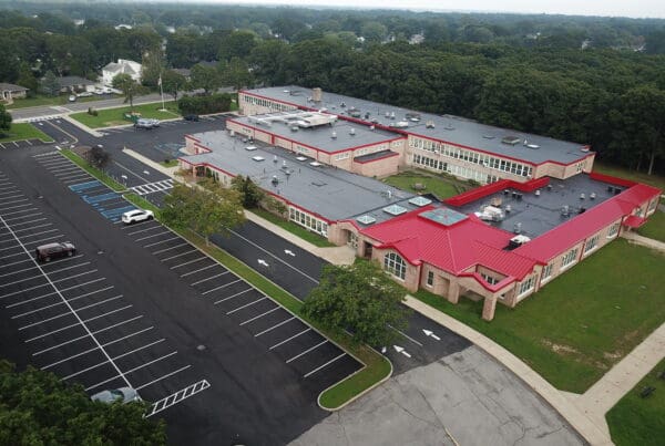 Aerial view of East Islip school