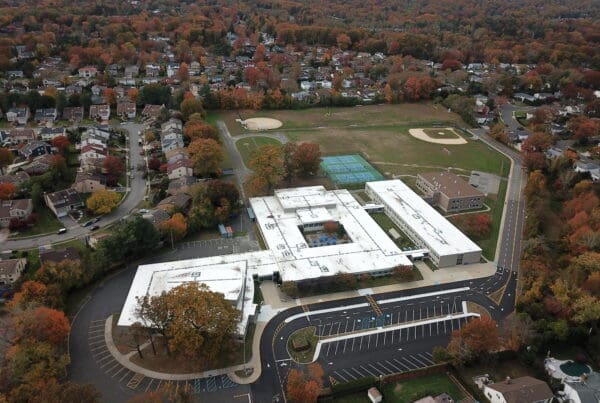 Aerial shot of Herricks school